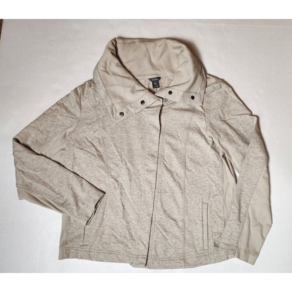 Eddie Bauer Shirt Jacket Women’s Long Sleeve Button-Down Medium Beige Cream